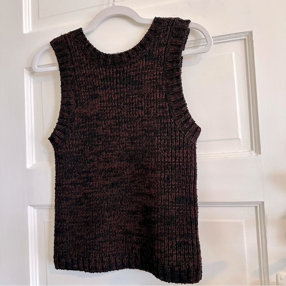 ATELIER DELPHINE Boucle Sweater Tank in Espresso, Sz M - Picture 3 of 14